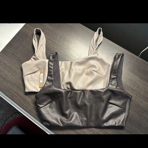 Skims faux leather bralette